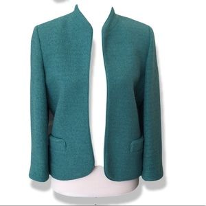 Vintage NWT Lord & Taylor turquoise open blazer